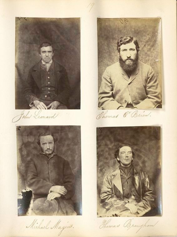 Mugshots of Fenians taken in Mountjoy Prison in 1866. The Fenians were some of the first people in Ireland to have mugshots taken, as it was a relatively new practice at the time (New York Public Library)